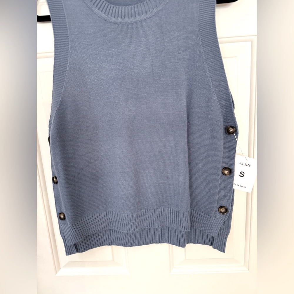NET BLUE SWEATER VEST-S - Picture 7 of 13